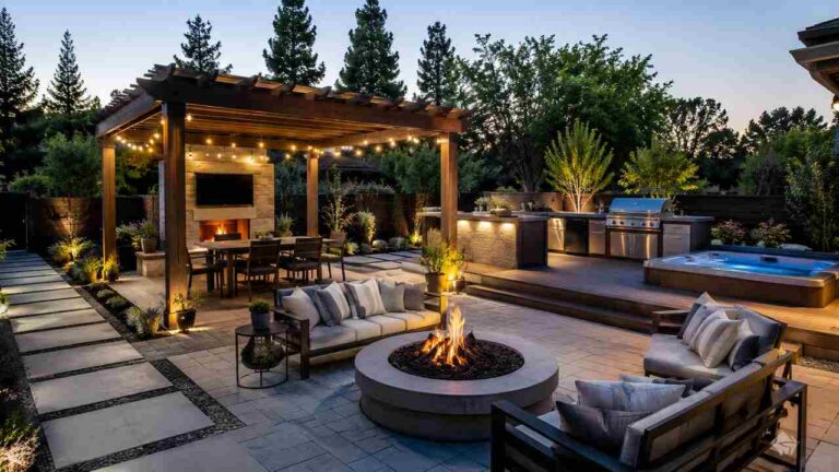 Modern backyard featuring premium outdoor living upgrades.
